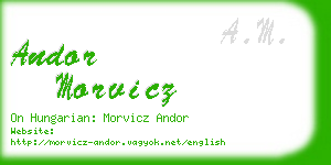 andor morvicz business card